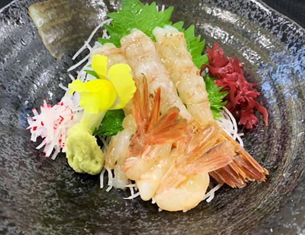 赤ガス海老の刺し身